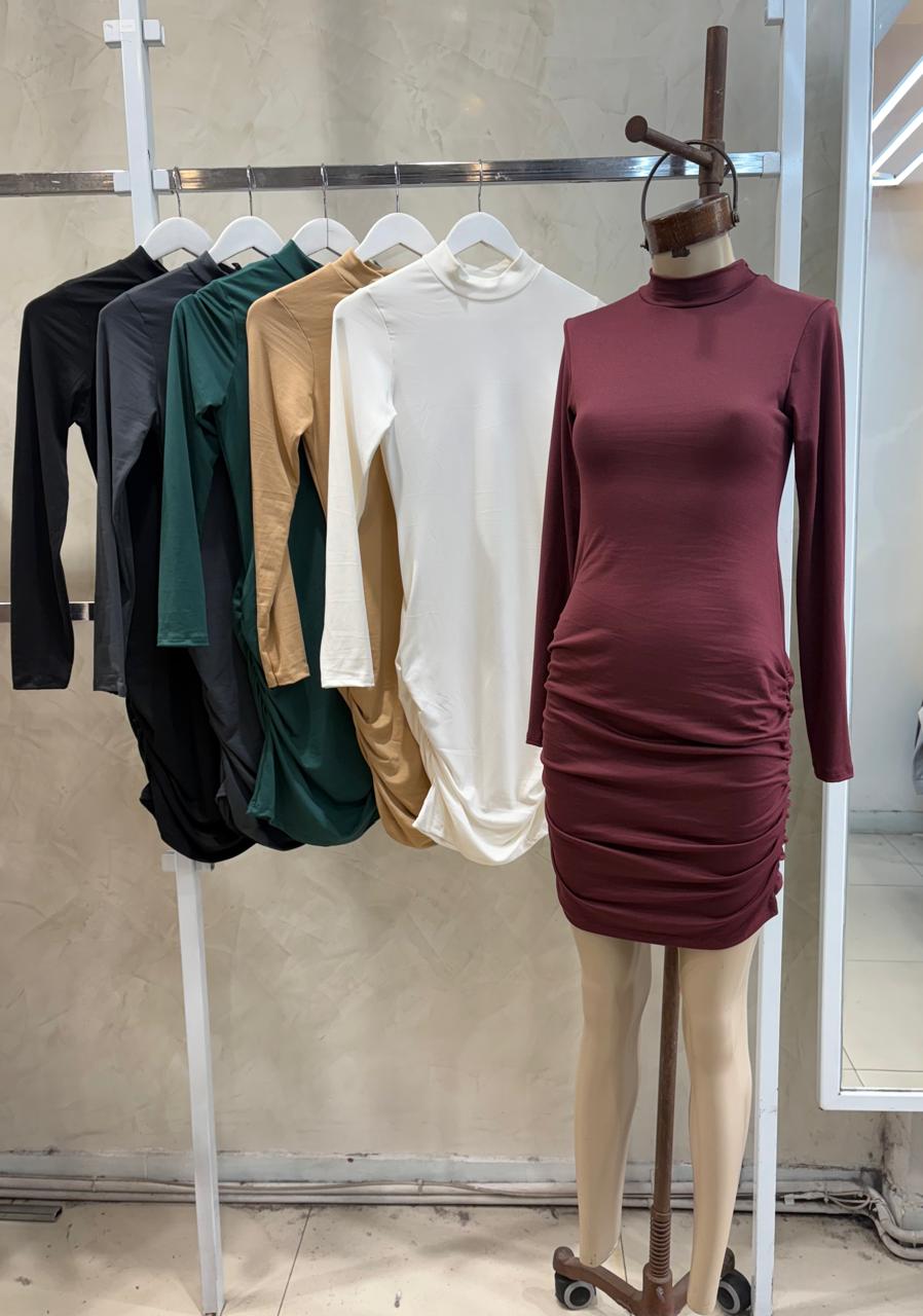 Vestido 1/2 Polera Fruncido (Modal Soft)