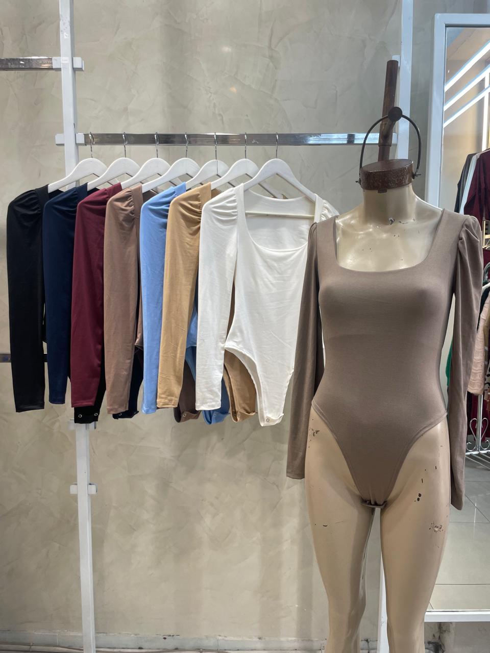 Body escote cuadrado manga fruncida (Modal soft)