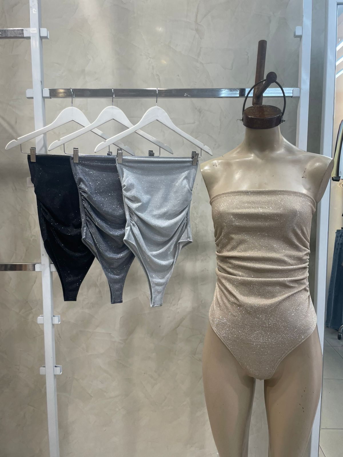 Body Straple Fruncido (Glitter)