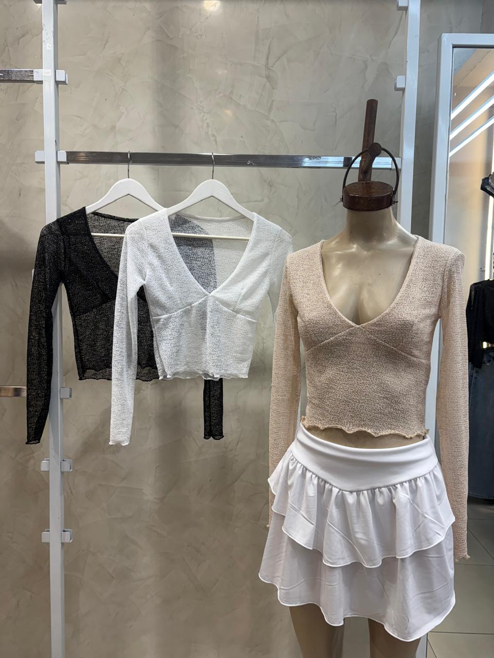 Top Escote V (Tejido Lurex)