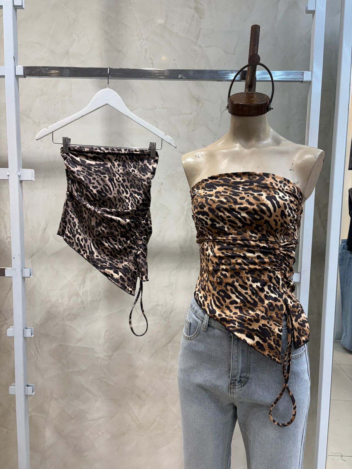 Bando Fruncido Animal Print (Microfibra)