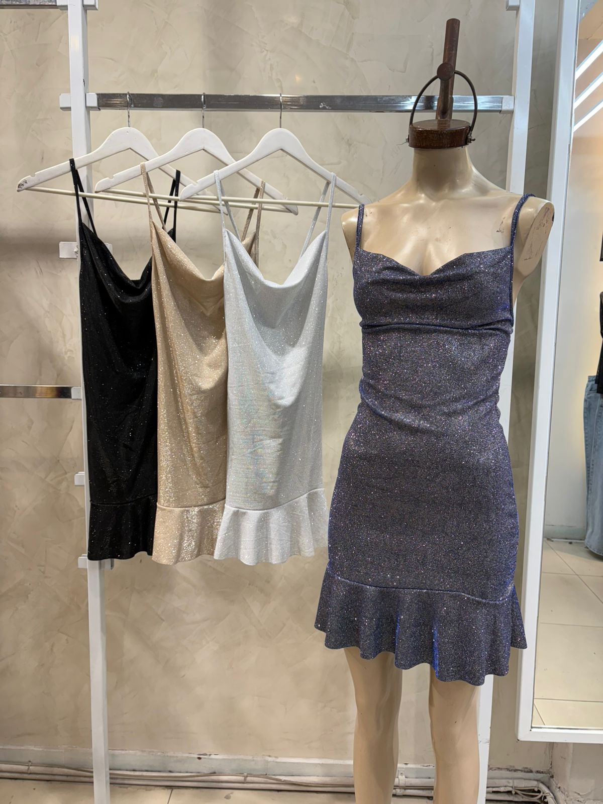 Vestido Volcado Volados (Glitter)