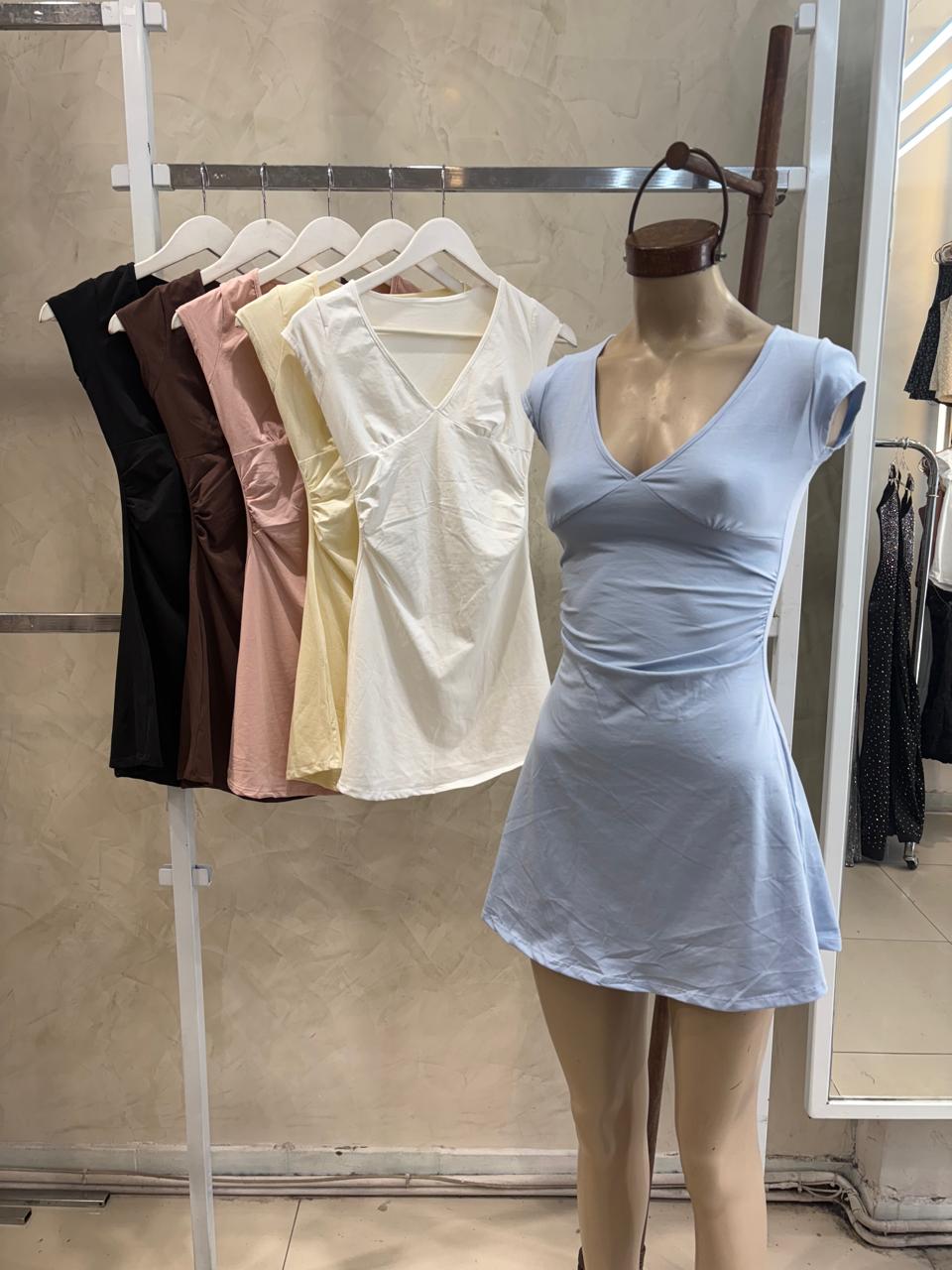 Vestido Taza Fruncido (Algodon lycra)