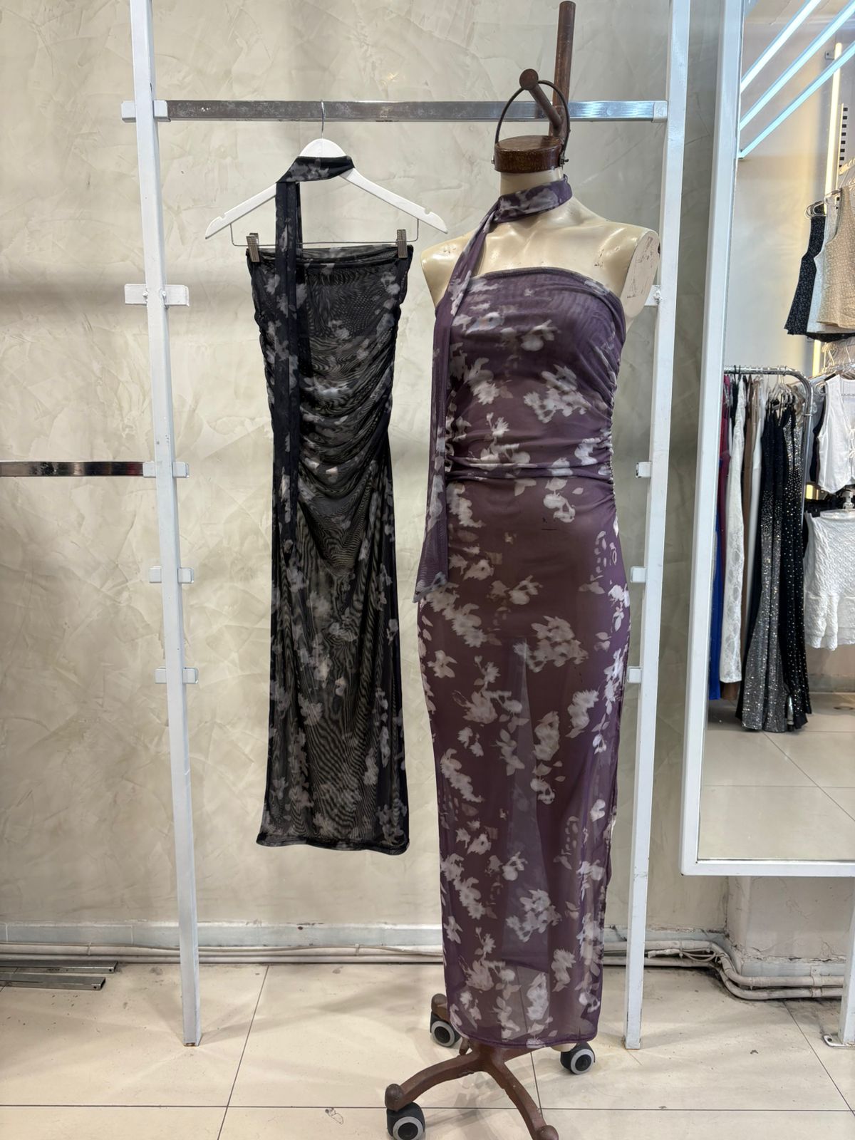 Vestido straples c/ lazo (Tull sublimado)