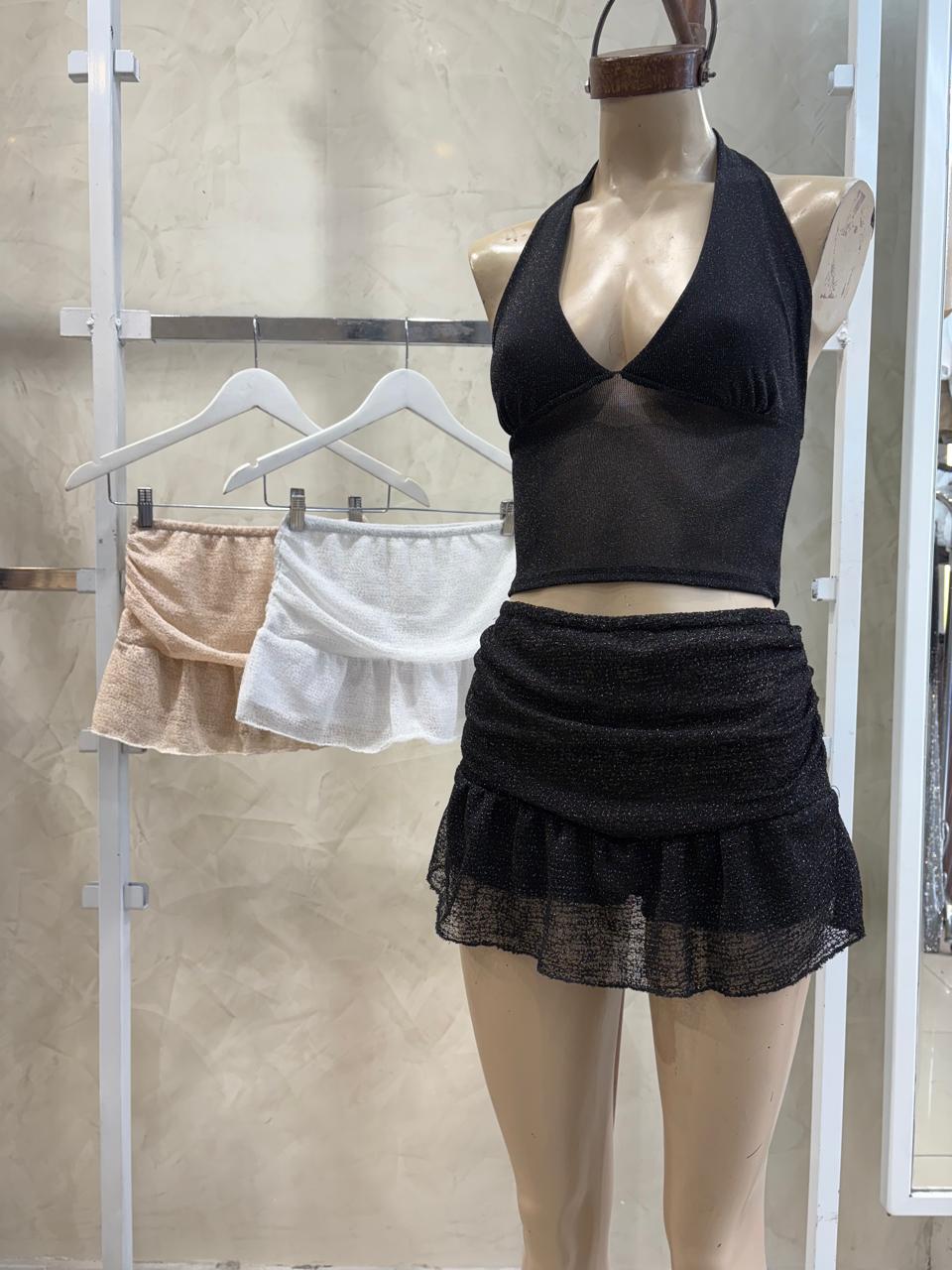 Mini volados fruncido (tejido lurex)