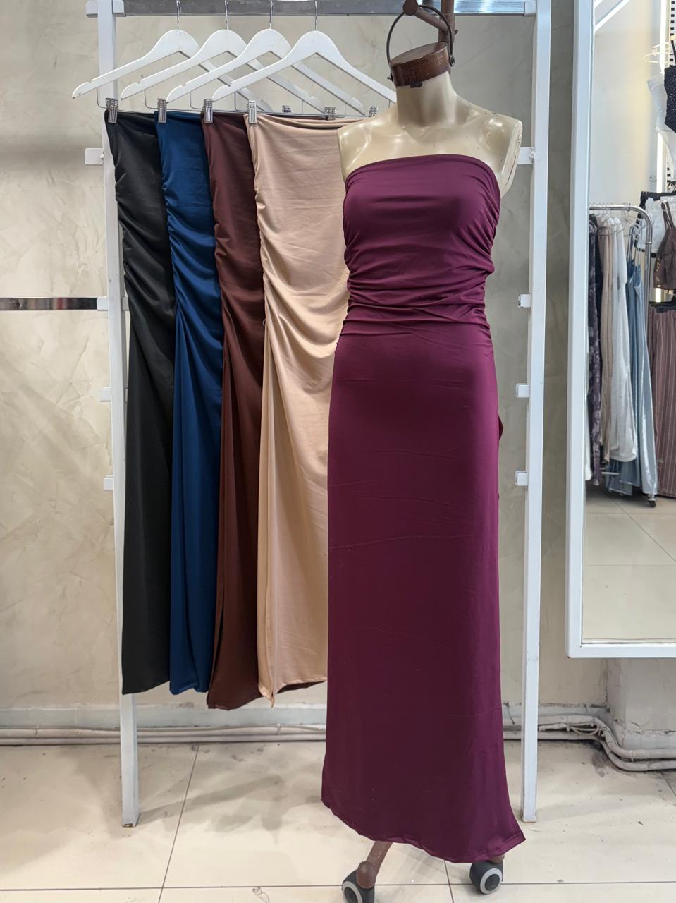 Vestido strapless (Microfibra)