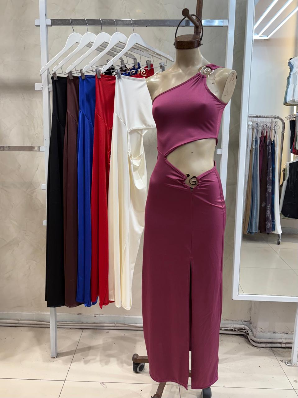 Vestido largo doble hebilla (Tricot)