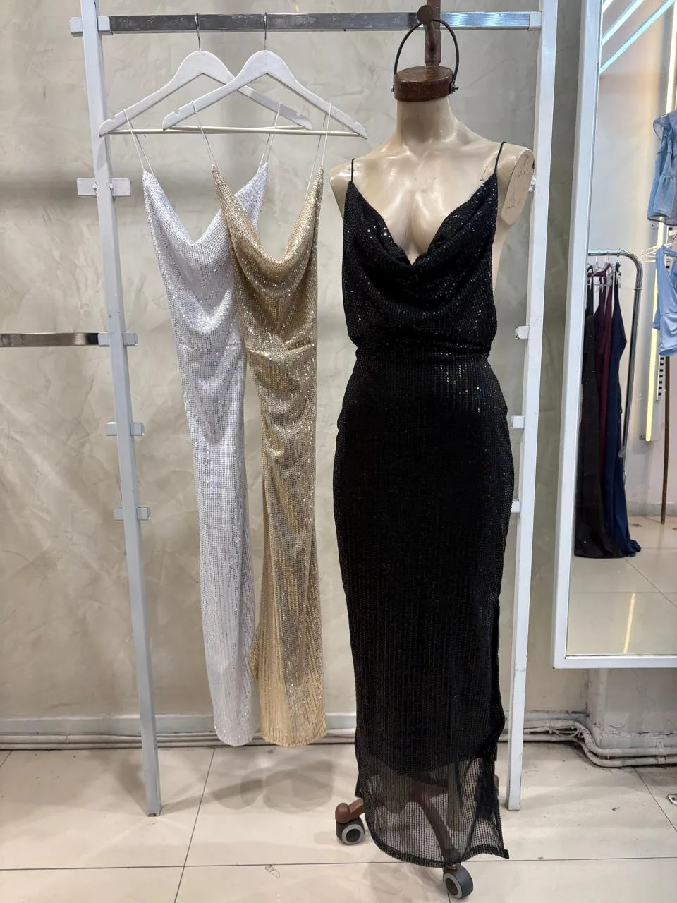 Vestido largo buche (Lentejuela)