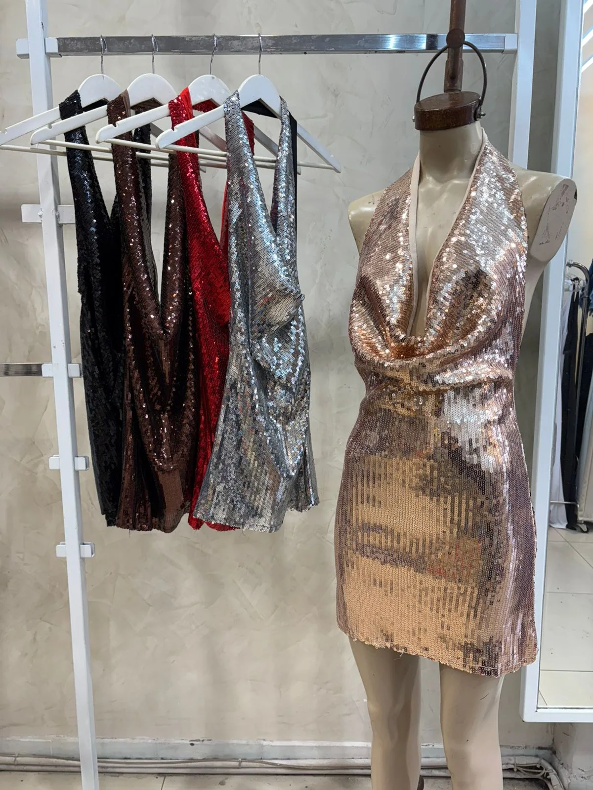 Vestido corto buche (Lentejuela)