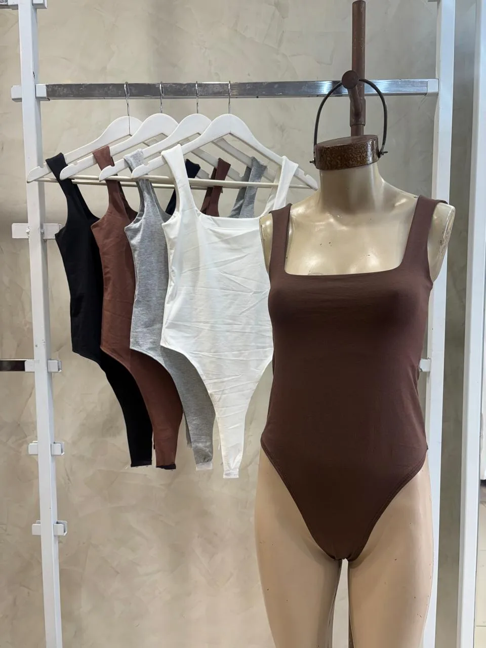 Body escote cuadrado Leila (Algodón lycra)