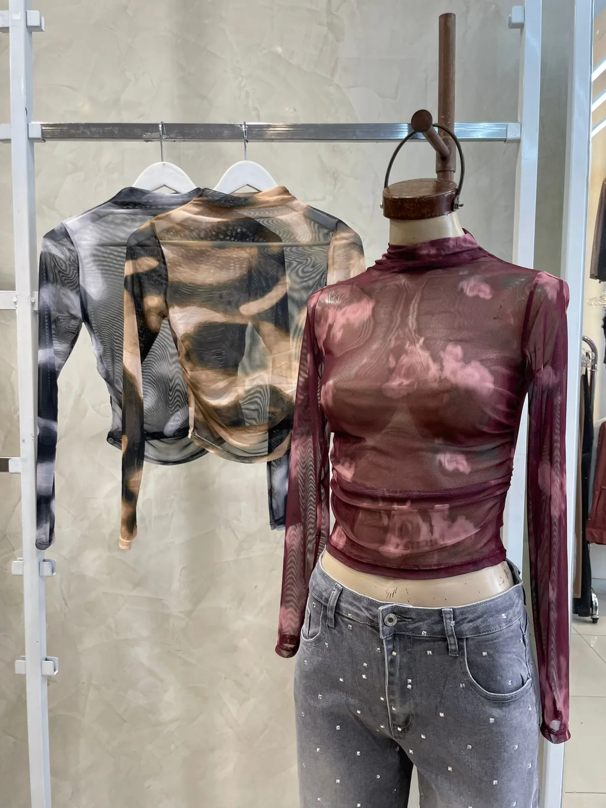 Remera media polera c/ frunce (Tull sublimado)