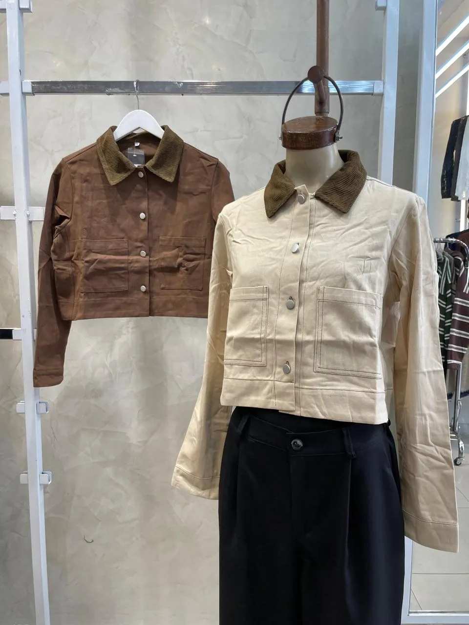 Campera Combinada Jean rígido (importado)