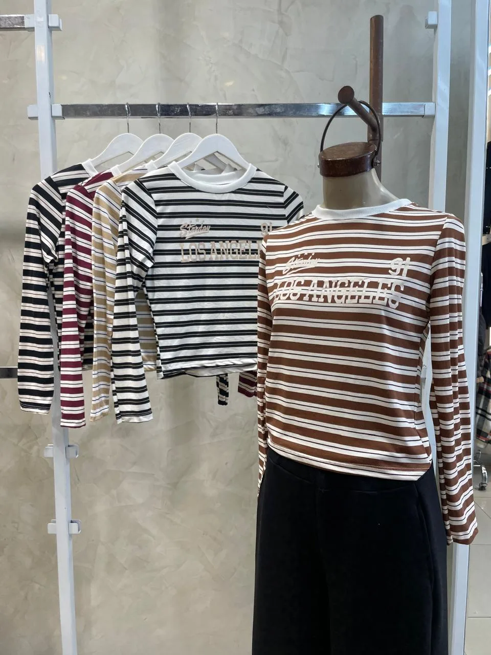 Remera M/L "Los Angeles" (modal rayado)
