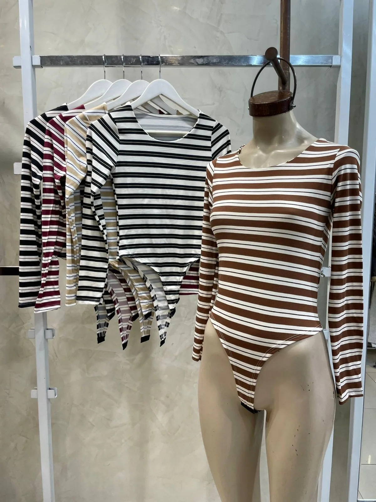 Body Cuello Redondo Rayado (modal)