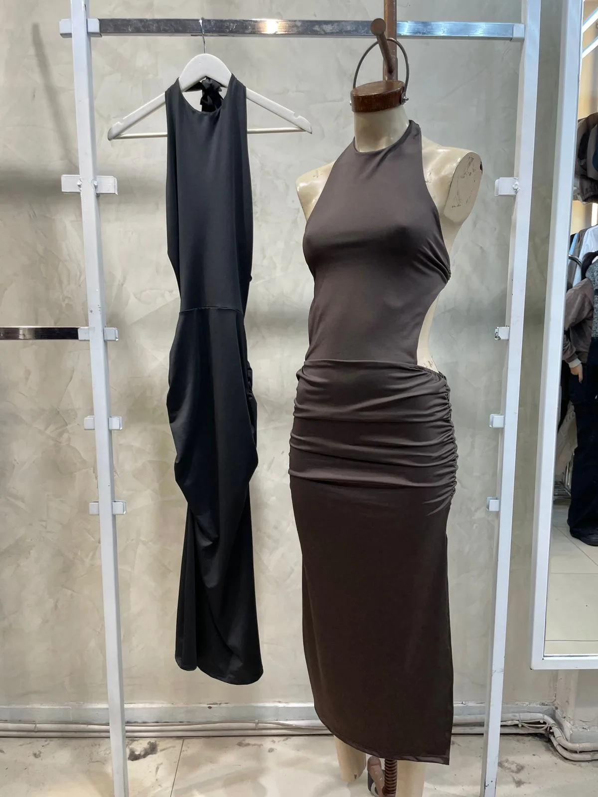 Vestido Largo c/ Frunce (microfibra)
