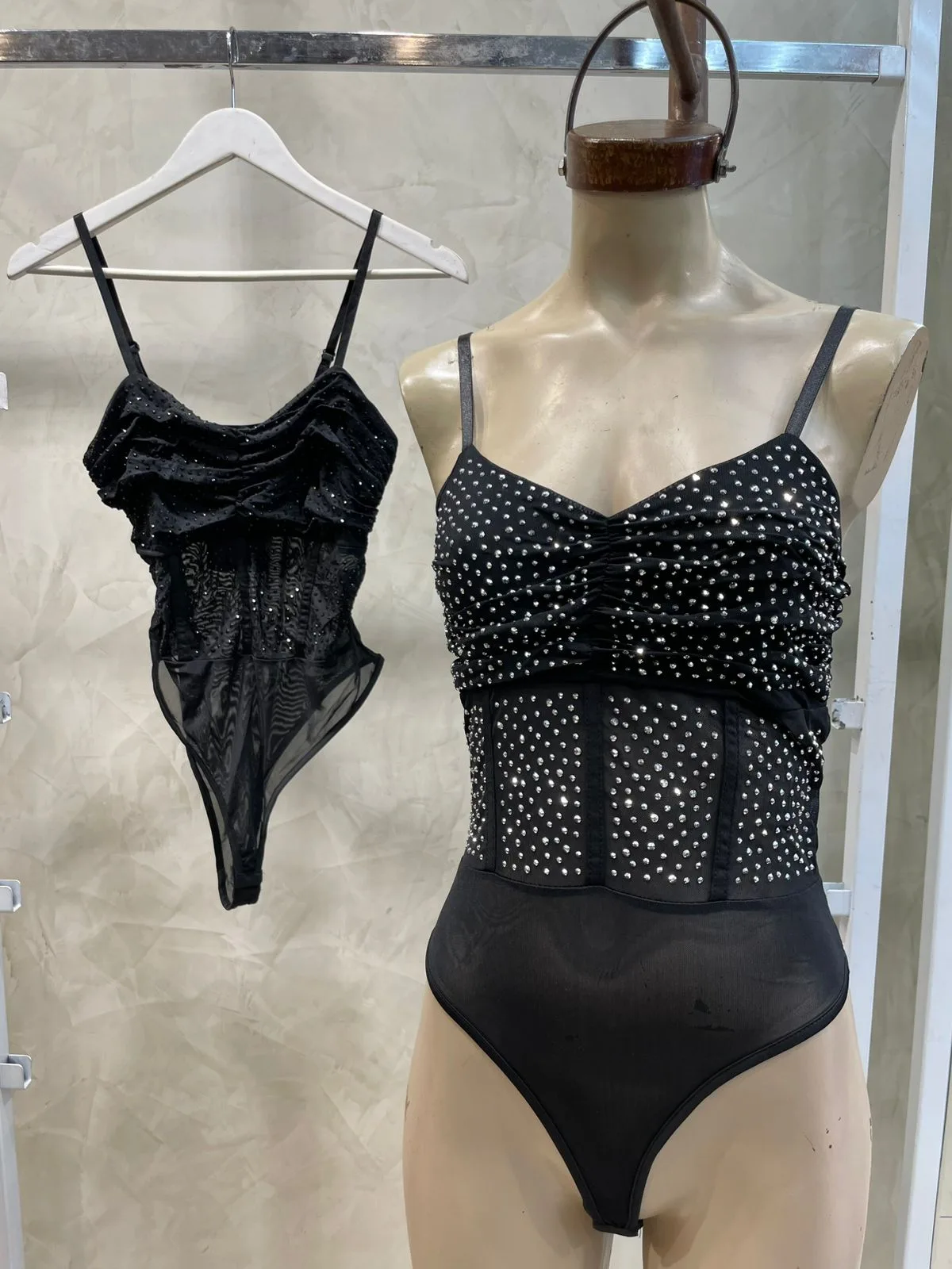 Body Fruncido c/ Strass (Importado)
