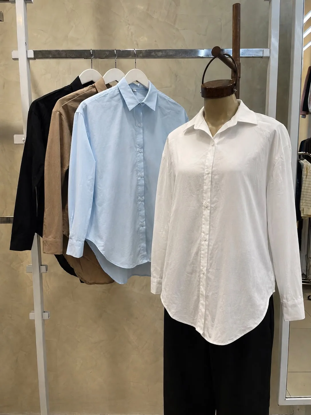 Camisa larga (fibrana poplin)