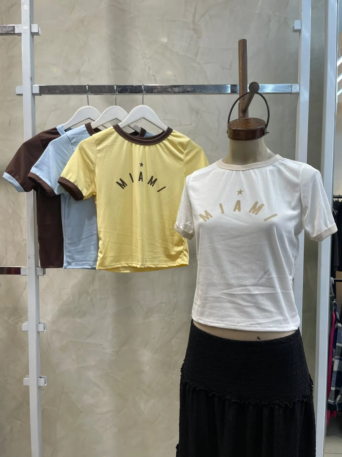 Remera Combinada "MIAMI" (morley)