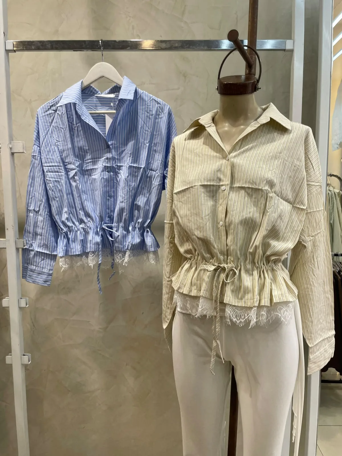Camisa rayada c/ lazo (importado)