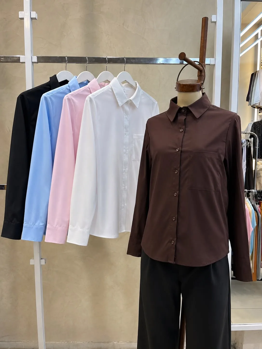 Camisa Larga c/ Bolsillo (fibrana poplin)