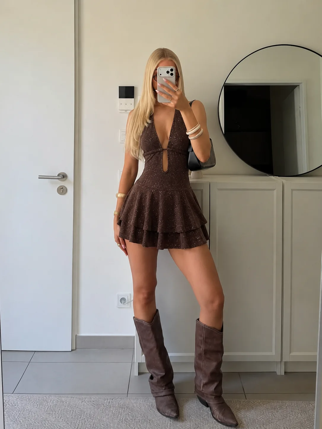 Vestido Doble Volado Marilyn (brillo)