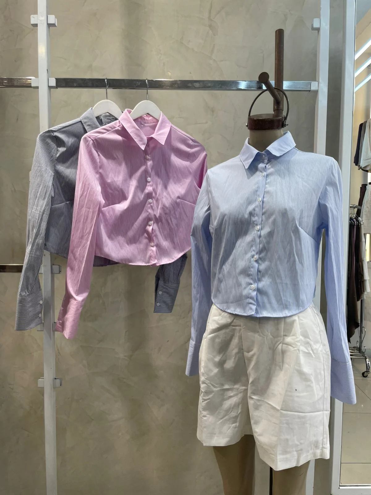 Camisa Corta Rayada (poplin)