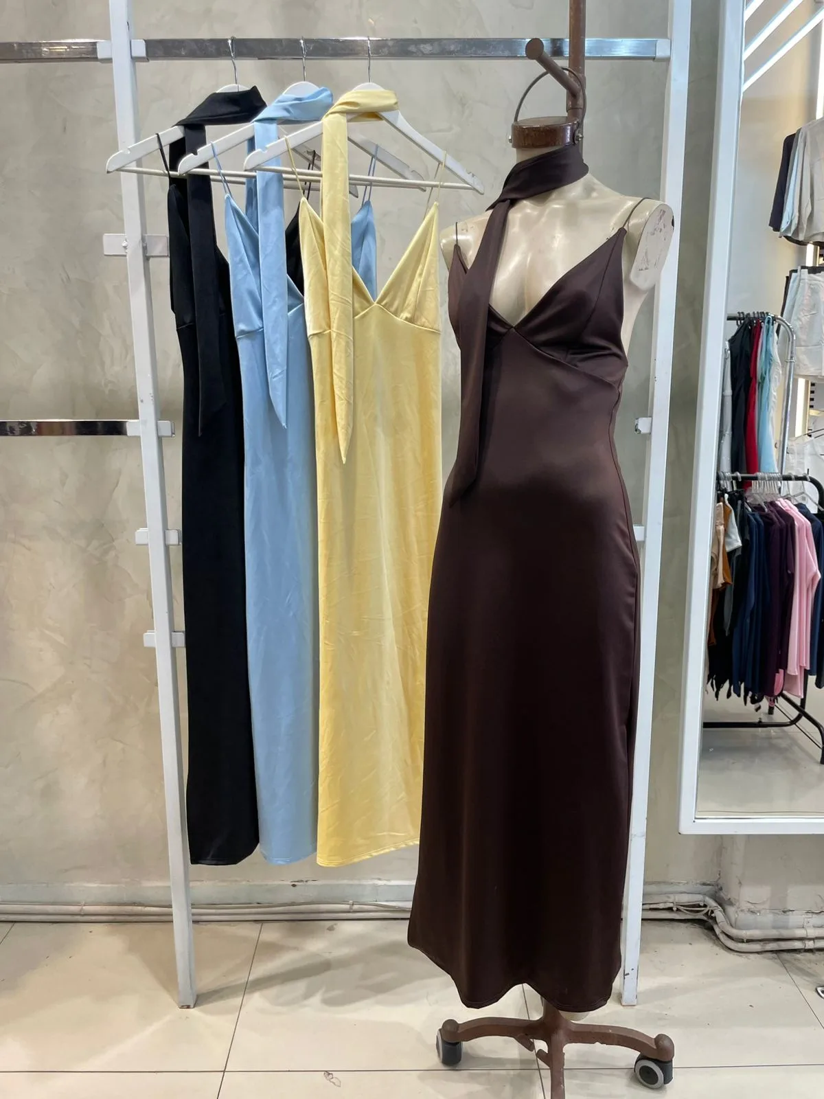 Vestido Largo Taza (Tricot) - Celeste