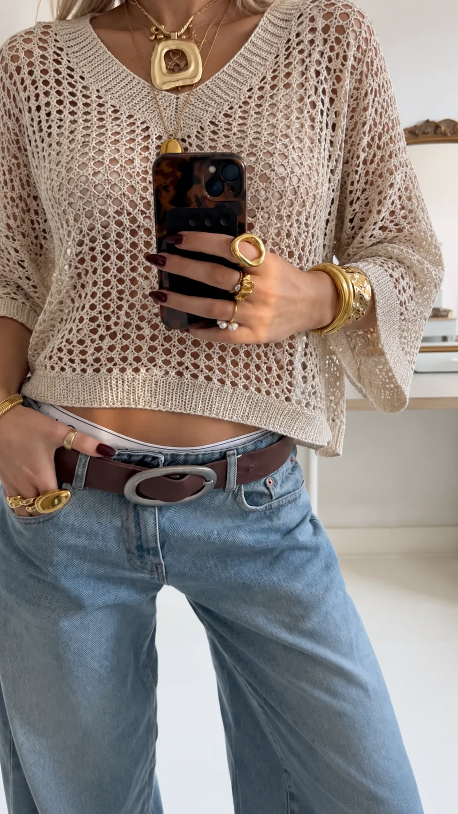 Remera V Crochet (importado)