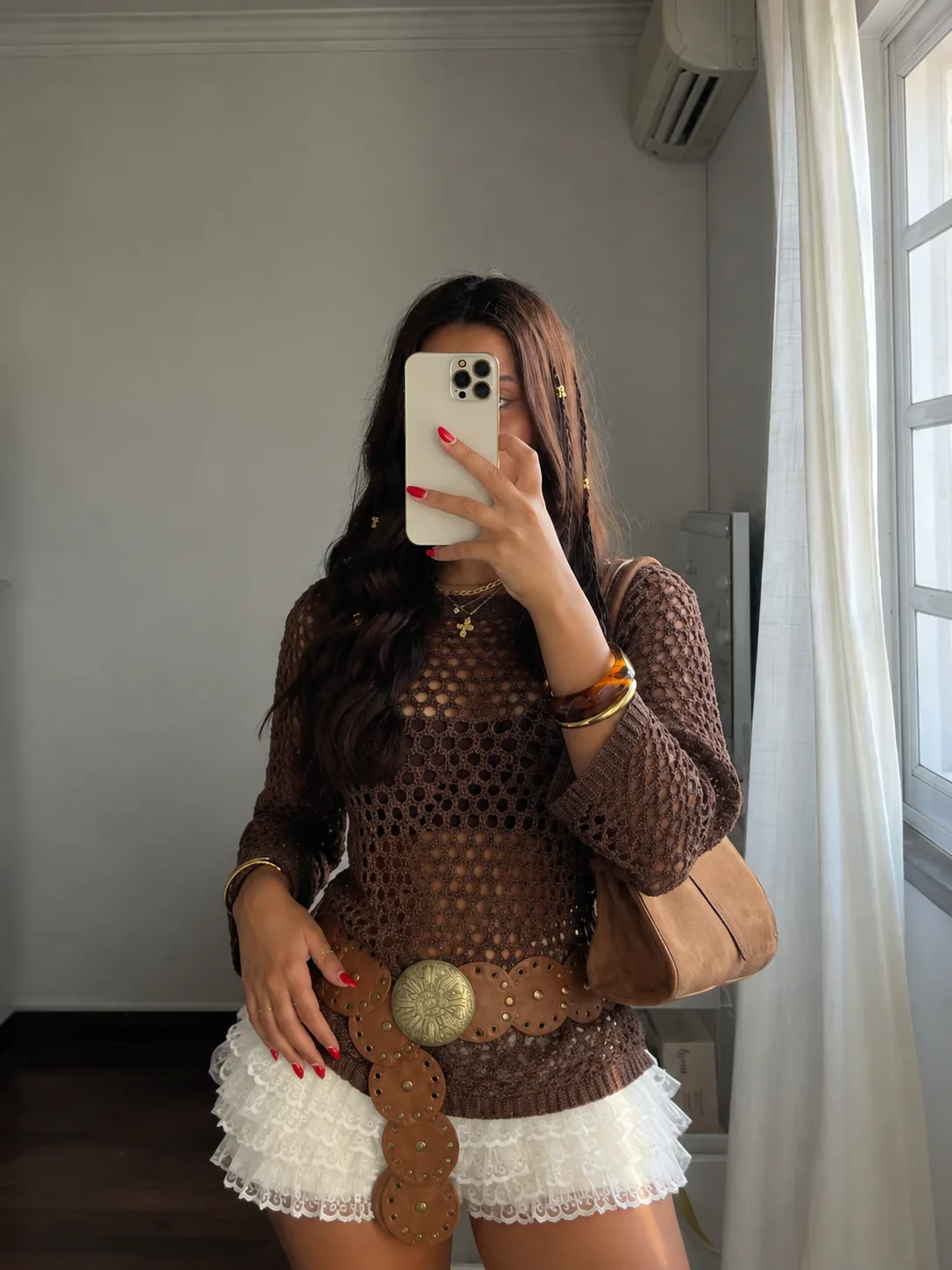 Remera Cuello Redondo Crochet (importado)
