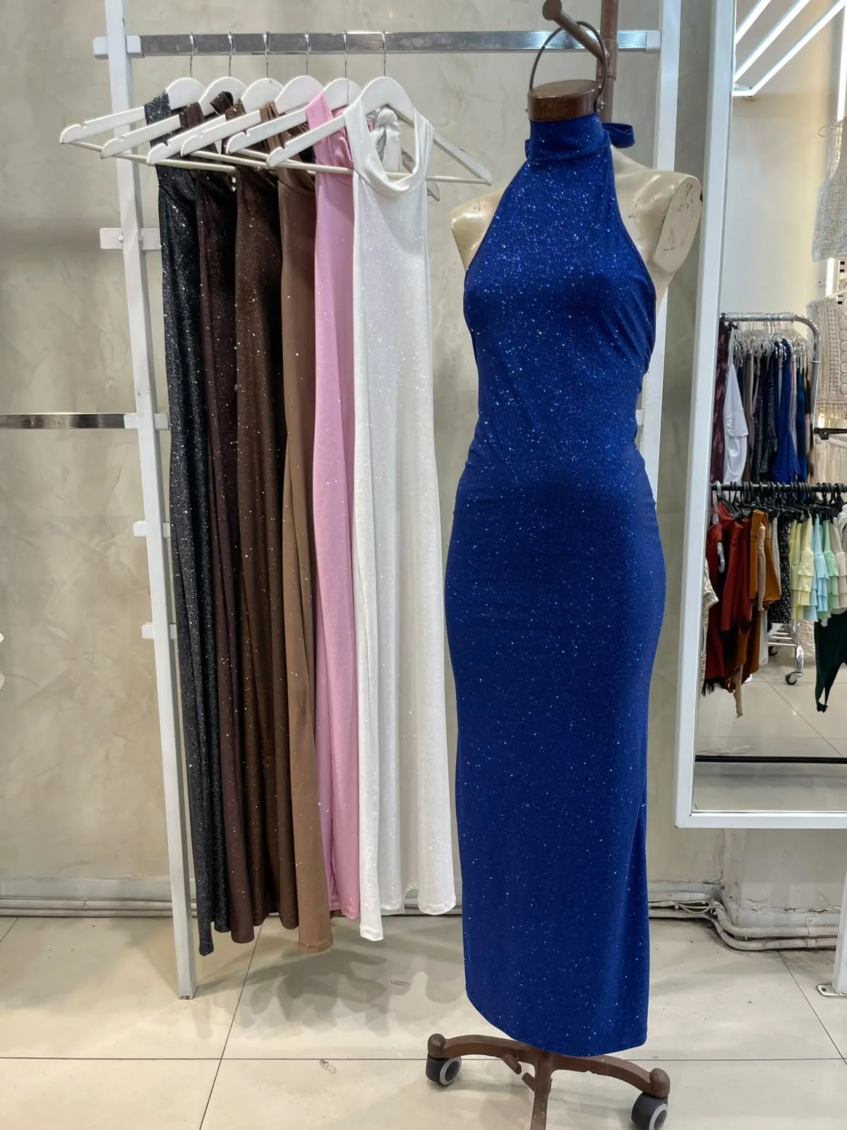 Vestido Largo Para Atar (brillo)