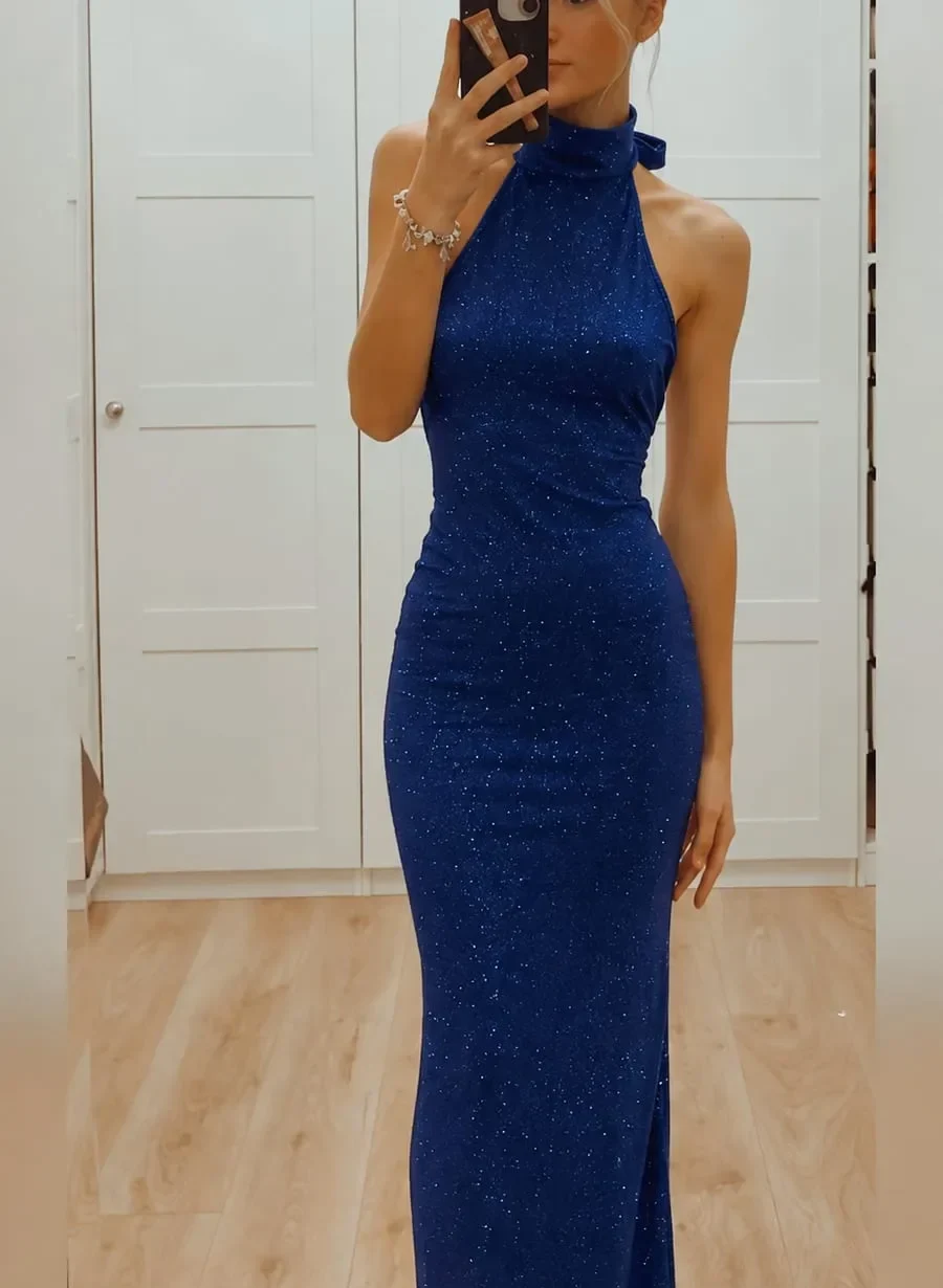 Vestido Largo Para Atar (brillo)
