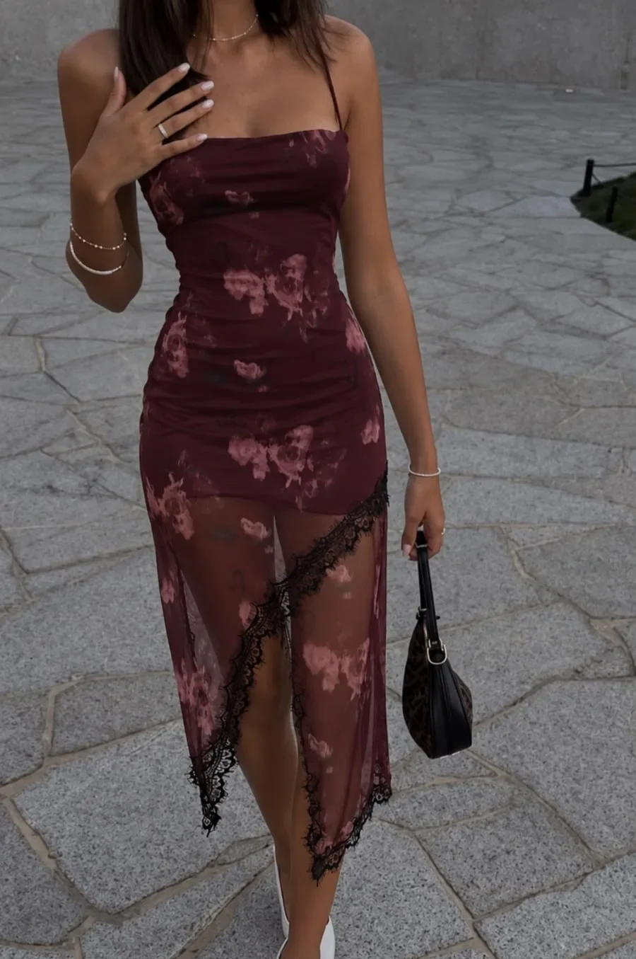 Vestido Largo c/ Puntilla (tull sublimado)