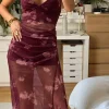 Vestido Taza con Frunce (tull sublimado) - Juno