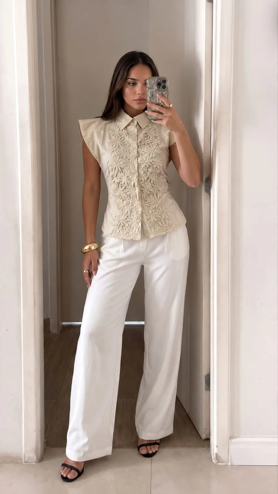 Camisa floreado c/ tiras (importado)
