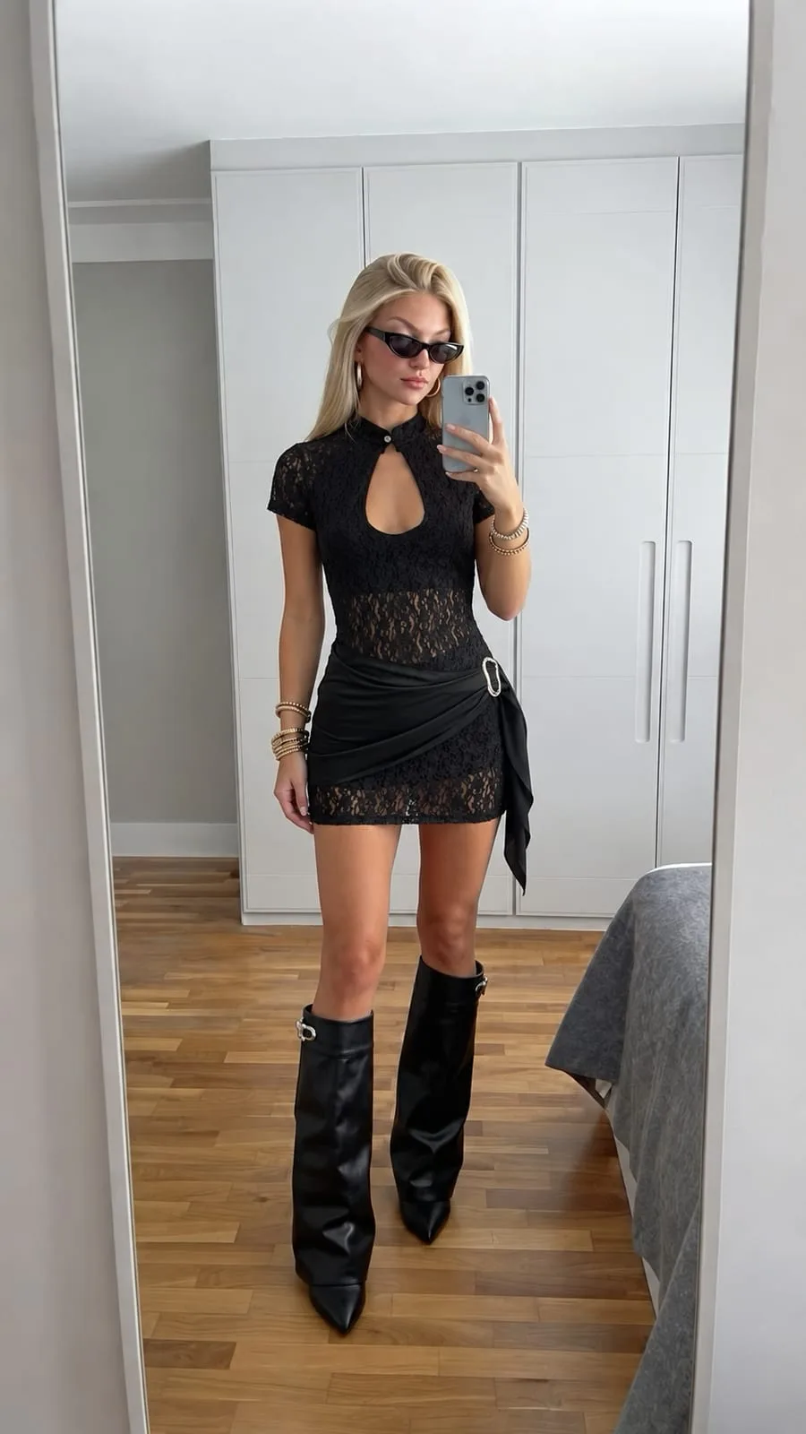 Vestido Corto Mao c/ Lazo (encaje)